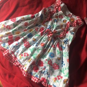 Floral and checkers dress